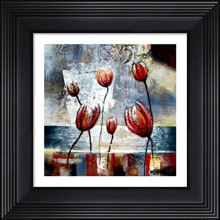Framed Abstract Flowers Print