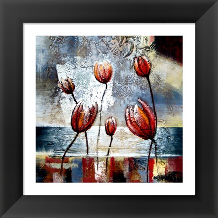 Framed Abstract Flowers Print