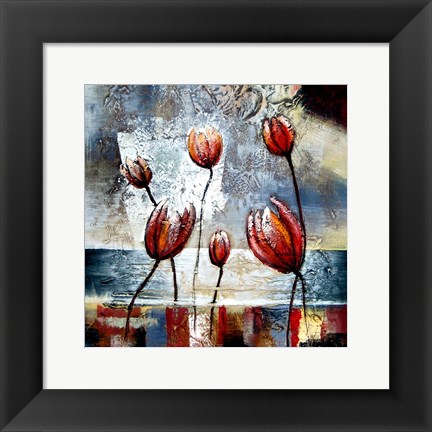 Framed Abstract Flowers Print