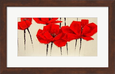 Framed Abstract Red Poppies Print