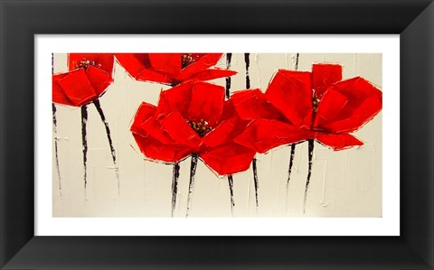 Framed Abstract Red Poppies Print