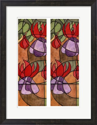 Framed 2-Up Stain Glass Floral III Print