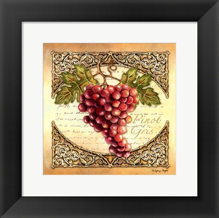 Framed Wine Grapes I Print