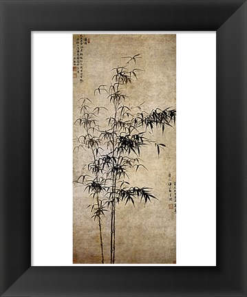 Framed Wang Fu-Ink Bamboo Print