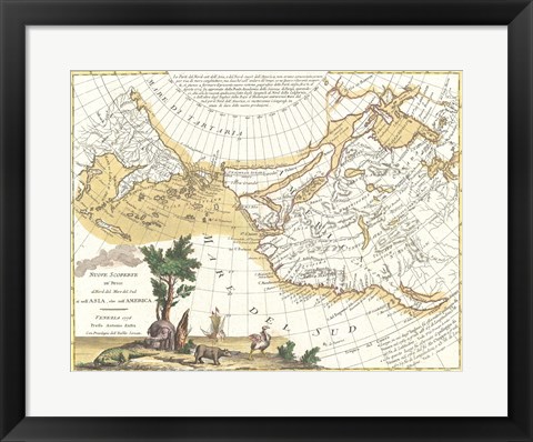 Framed 1776 Zatta Map of California and the Western Parts of North America Print