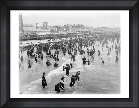 Framed Beach at Atlantic City Print