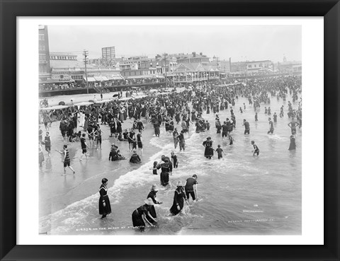 Framed Beach at Atlantic City Print