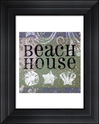 Framed Beach Signs I Print