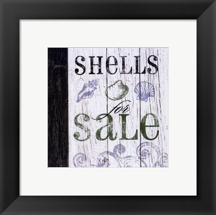 Framed Beach Signs II Print