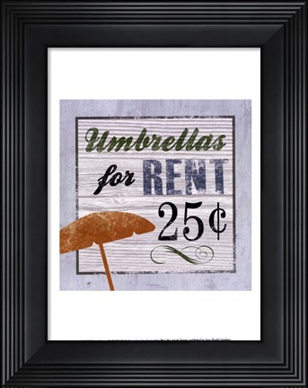 Framed Beach Signs III Print