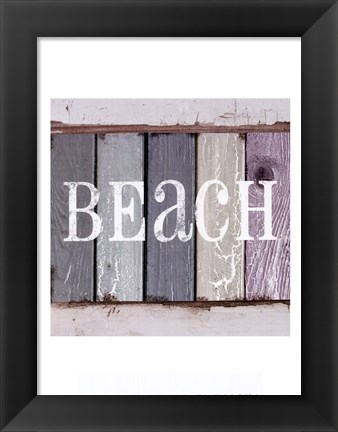 Framed Beach Signs IV Print