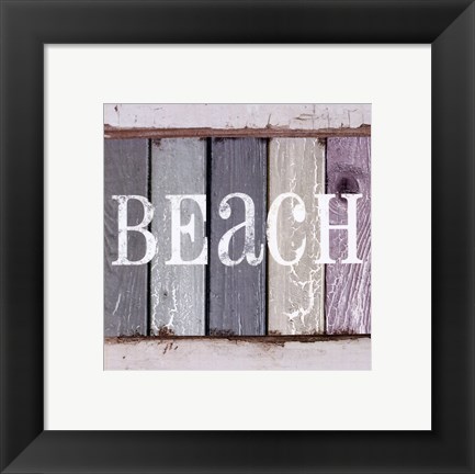 Framed Beach Signs IV Print