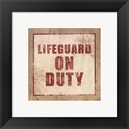 Framed Beach Signs V Print