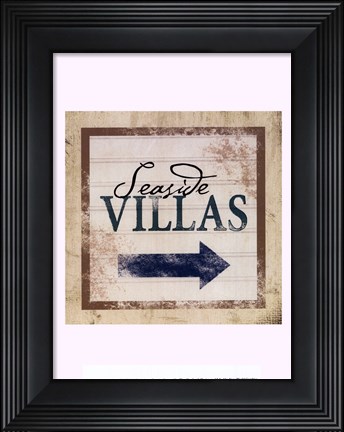 Framed Beach Signs VIII Print