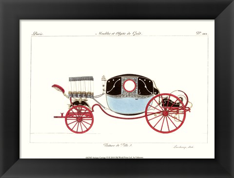 Framed Antique Carriage VI Print