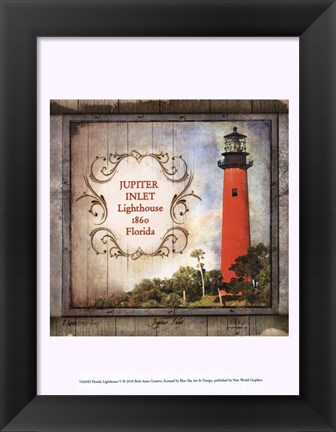 Framed Florida Lighthouse V Print