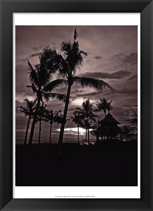 Framed Palms At Night I Print