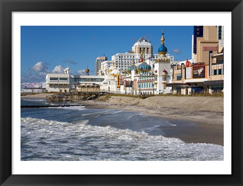 Framed Boardwalk Casinos, Atlantic City, New Jersey, USA Print