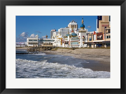 Framed Boardwalk Casinos, Atlantic City, New Jersey, USA Print