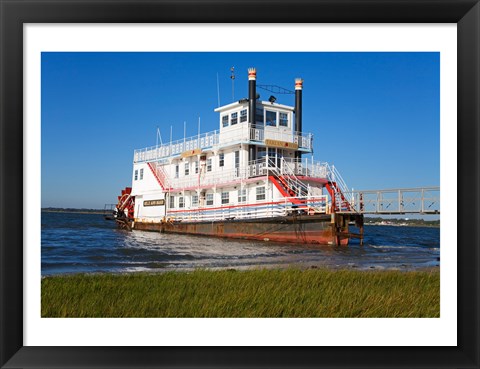 Framed Paddle Steamer on Lakes Bay, Atlantic City, New Jersey, USA Print