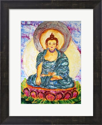 Framed Meditating On A Lotus Print