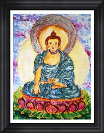Framed Meditating On A Lotus Print