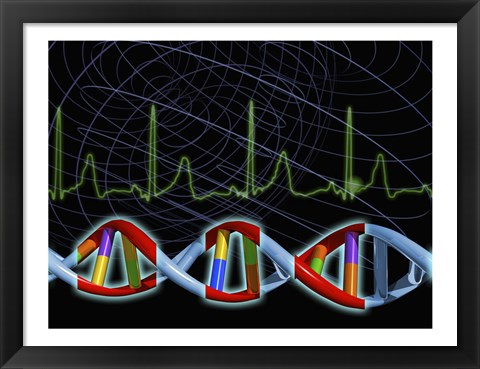 Framed Close-up of the human DNA structure Print