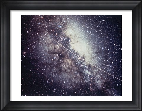 Framed Echo Satellite Trail  In Milky Way Print