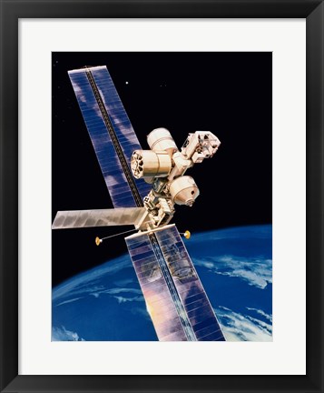 Framed Space Station Concept McDonnell Douglas Print