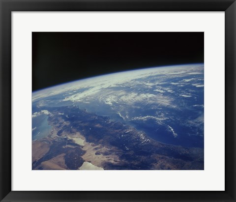Framed Earth Showing Southern California Baja Los Angeles California Print
