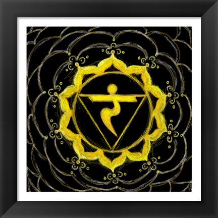 Framed Manipura - Solar Plexus Chakra, Sparkling Jewel Print