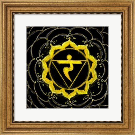 Framed Manipura - Solar Plexus Chakra, Sparkling Jewel Print