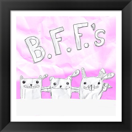 Framed BFF Cats Print