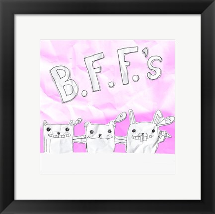 Framed BFF Cats Print