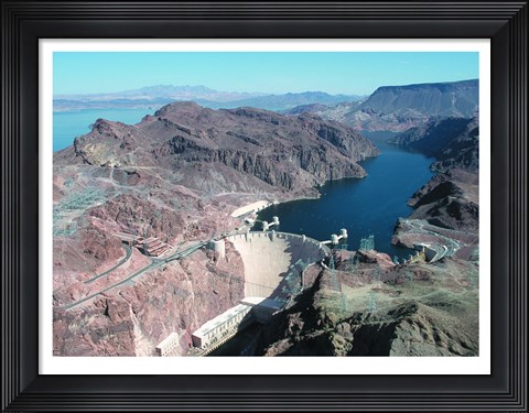 Framed Hoover Dam aerial view Print