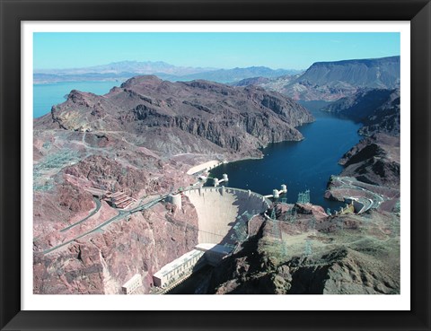 Framed Hoover Dam aerial view Print