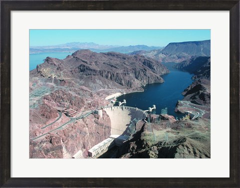 Framed Hoover Dam aerial view Print