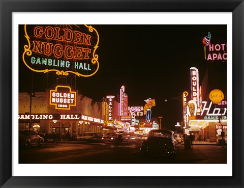 Framed Fremont Street 1952 Print