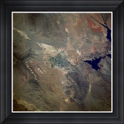 Framed Las Vegas viewed from space Print