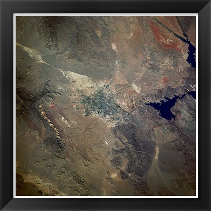 Framed Las Vegas viewed from space Print