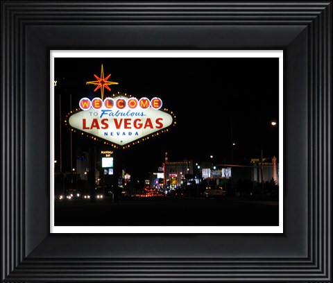 Framed Welcome To Vegas sign Print