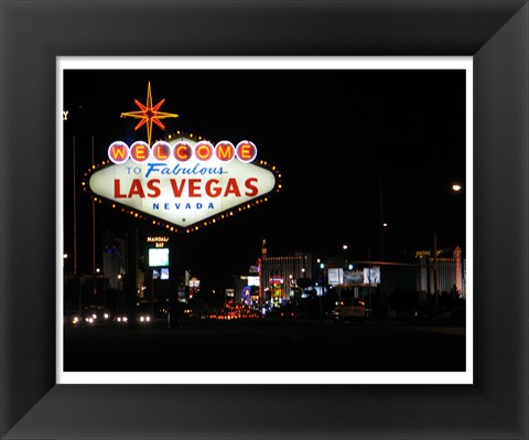 Framed Welcome To Vegas sign Print