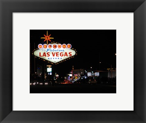 Framed Welcome To Vegas sign Print