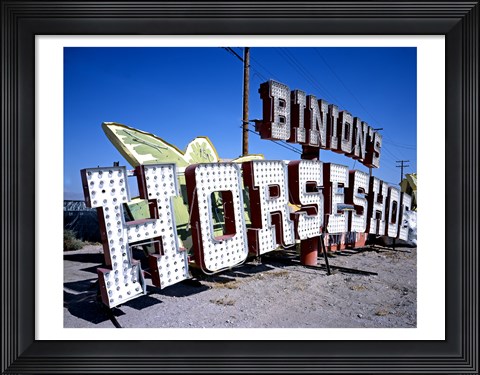 Framed Binion&#39;s Horseshoe Casino sign at Neon Boneyard, Las Vegas Print