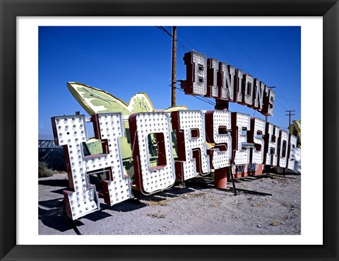 Framed Binion&#39;s Horseshoe Casino sign at Neon Boneyard, Las Vegas Print