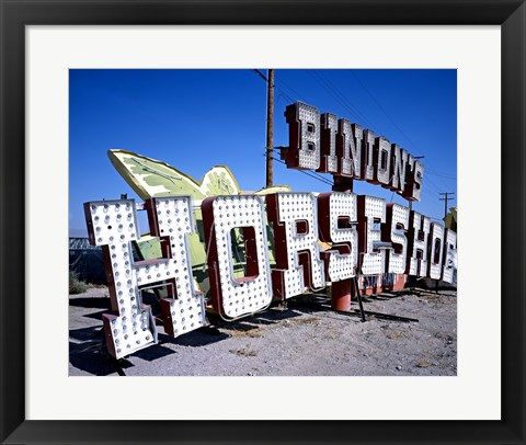 Framed Binion&#39;s Horseshoe Casino sign at Neon Boneyard, Las Vegas Print