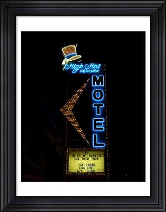 Framed High Hat historic motel, Las Vegas, Nevada Print
