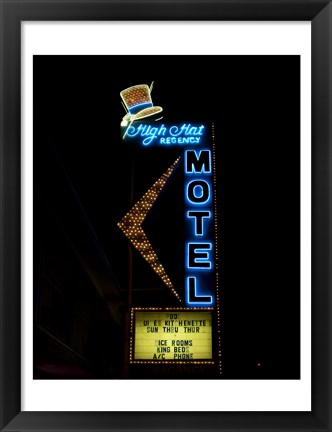 Framed High Hat historic motel, Las Vegas, Nevada Print