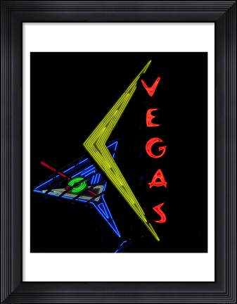 Framed Historic Vegas neon sign, Freemont Street, Las Vegas Print