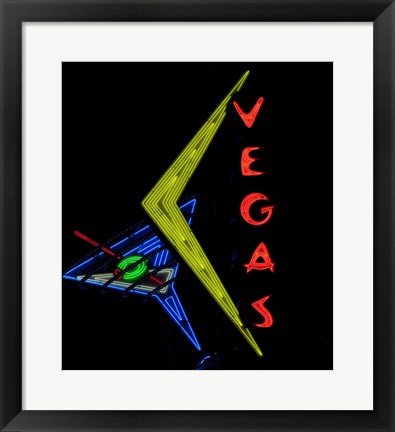 Framed Historic Vegas neon sign, Freemont Street, Las Vegas Print